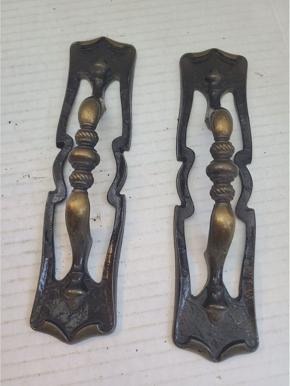 Set of 2 Amerock Carriage House Cabinet Drawer Pulls 7" Antique Brass Vintage